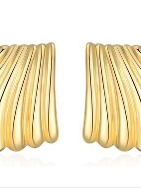 Gold Plated Chunky Stud Earrings
